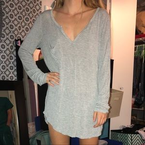 Grey long sleeve T-shirt